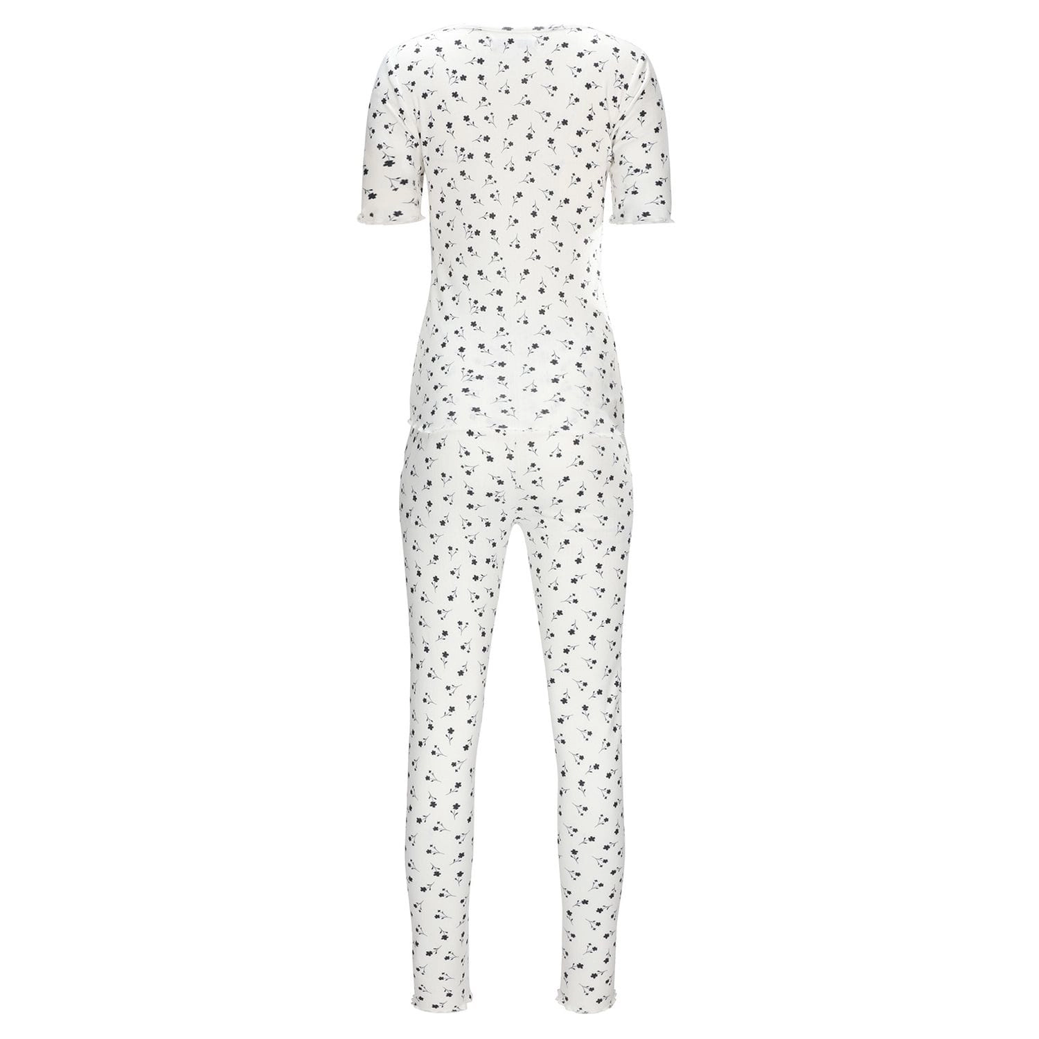 MeMoi Women's Scalloped Edge Ditsy Floral Two-Piece Pajama Set