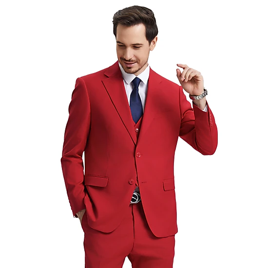 Stacy Adams Mens Regular Fit 3-Piece Solid Suit Set