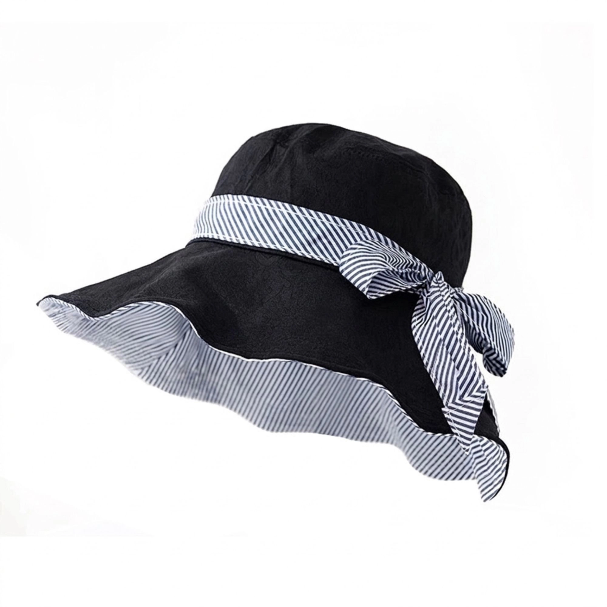 Anna-Kaci Women's Foldable Wide Brim Sun Hat with Bow Tie