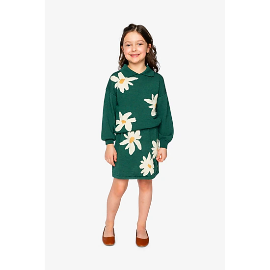 Deux par Deux Girls Daisy Jacquard Knitted Skirt