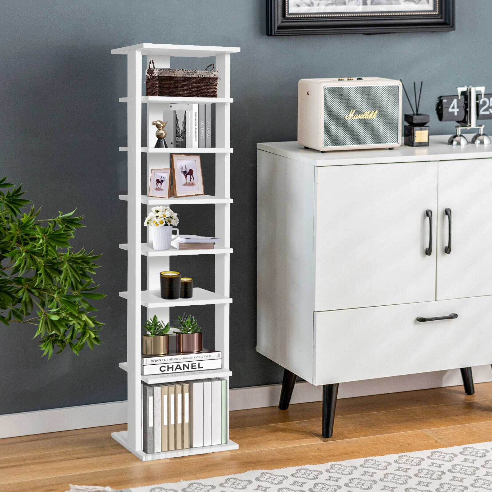 SlickBlue 7 Tier Shoe Rack Tower with Adjustable Boot Storage