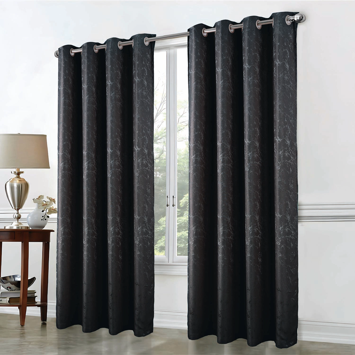 RT Designer Collection Cosmo Shimmer Jacquard Grommet Curtain Panel 54" x 84