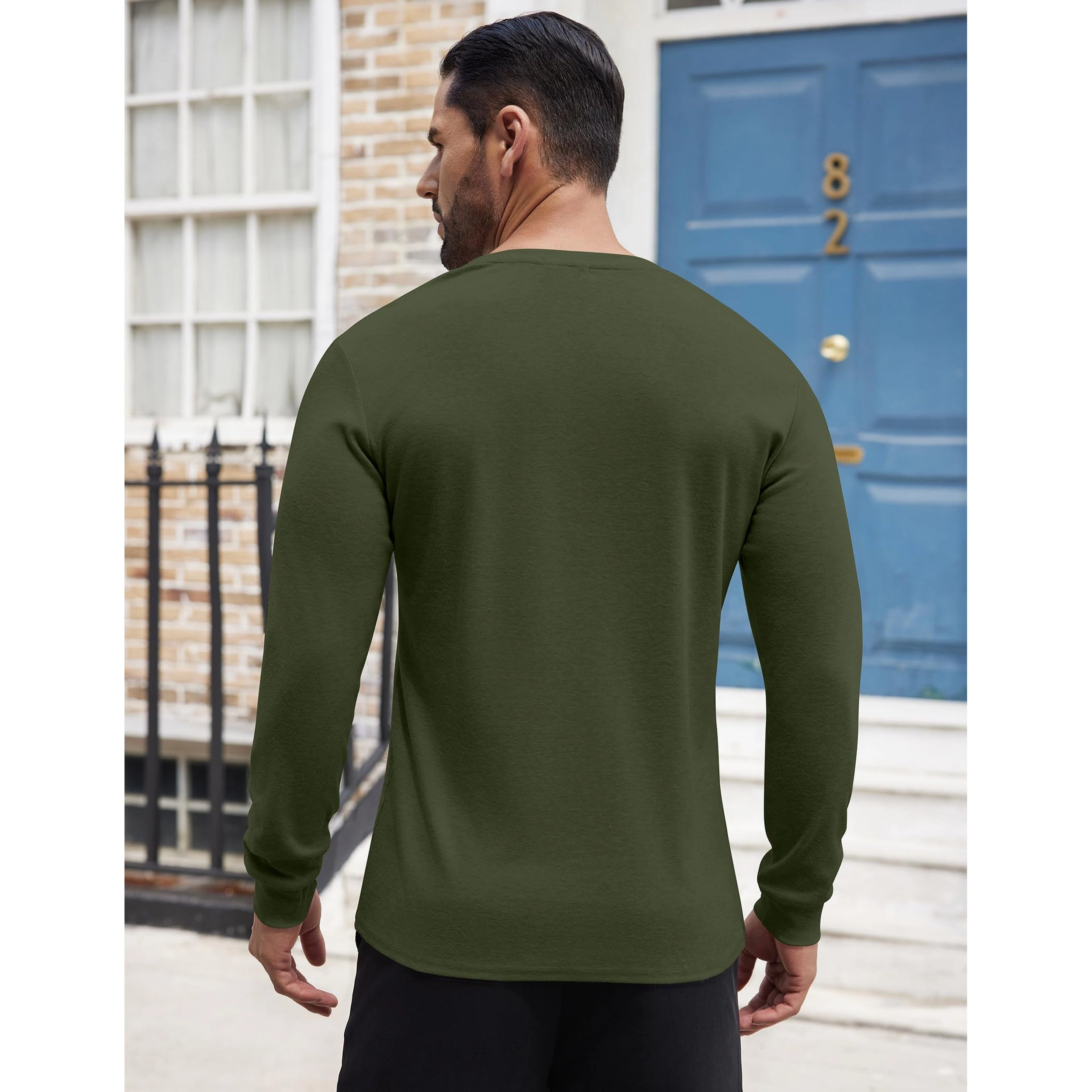 COOFANDY Men's Regular Fit Long Sleeve Henley Shirt