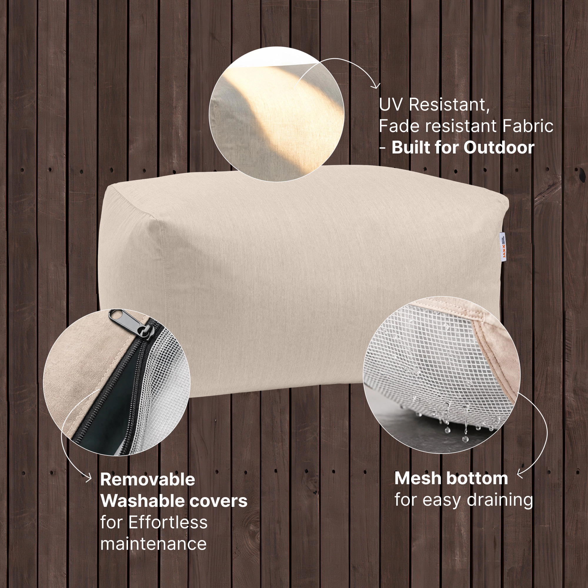 Jaxx Leon Outdoor Bean Bag Ottoman