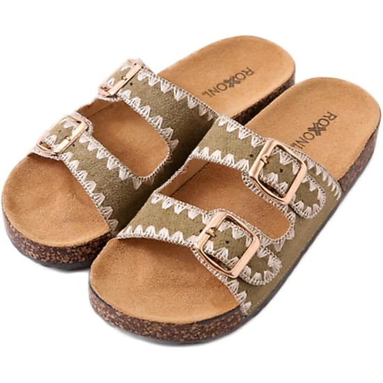 Roxoni Women’s Double Buckle Indoor Outdoor Sandals