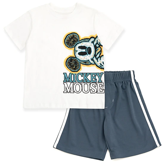 Disney Mickey Mouse 2-Piece Graphic Tee and Mesh Shorts Set