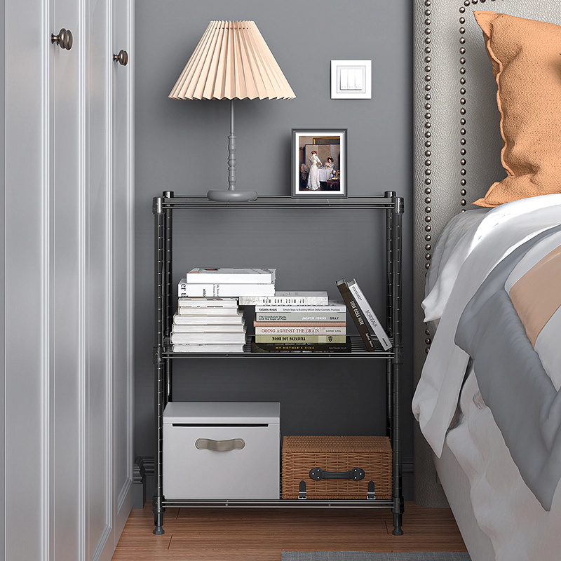 Flynama 3 Tier Utility Wire Shelving 26.4H x 17.7W x 11.8D in 450 LBS Steel Rack for Home Kitchen and Office in Grey