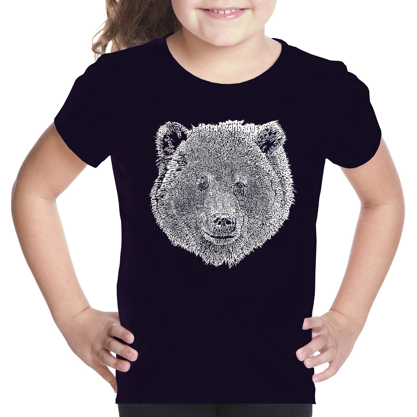 LA Pop Art Girls Word T-Shirt - Bear Face