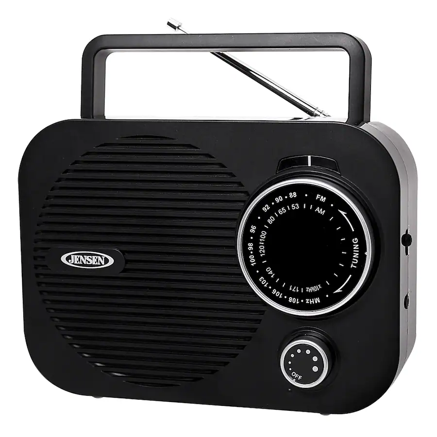 Jensen Portable AM/FM Radio with Aux Input MR-550-BK