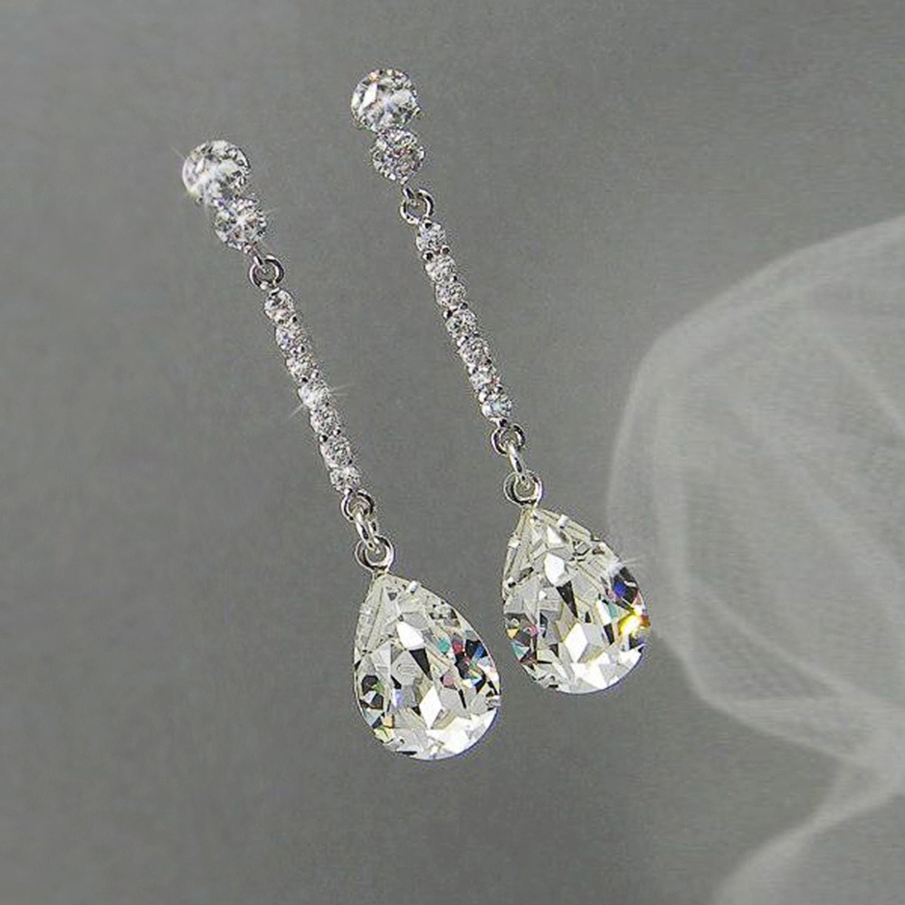 Elegant Zirconia Long Drop Earrings for Women
