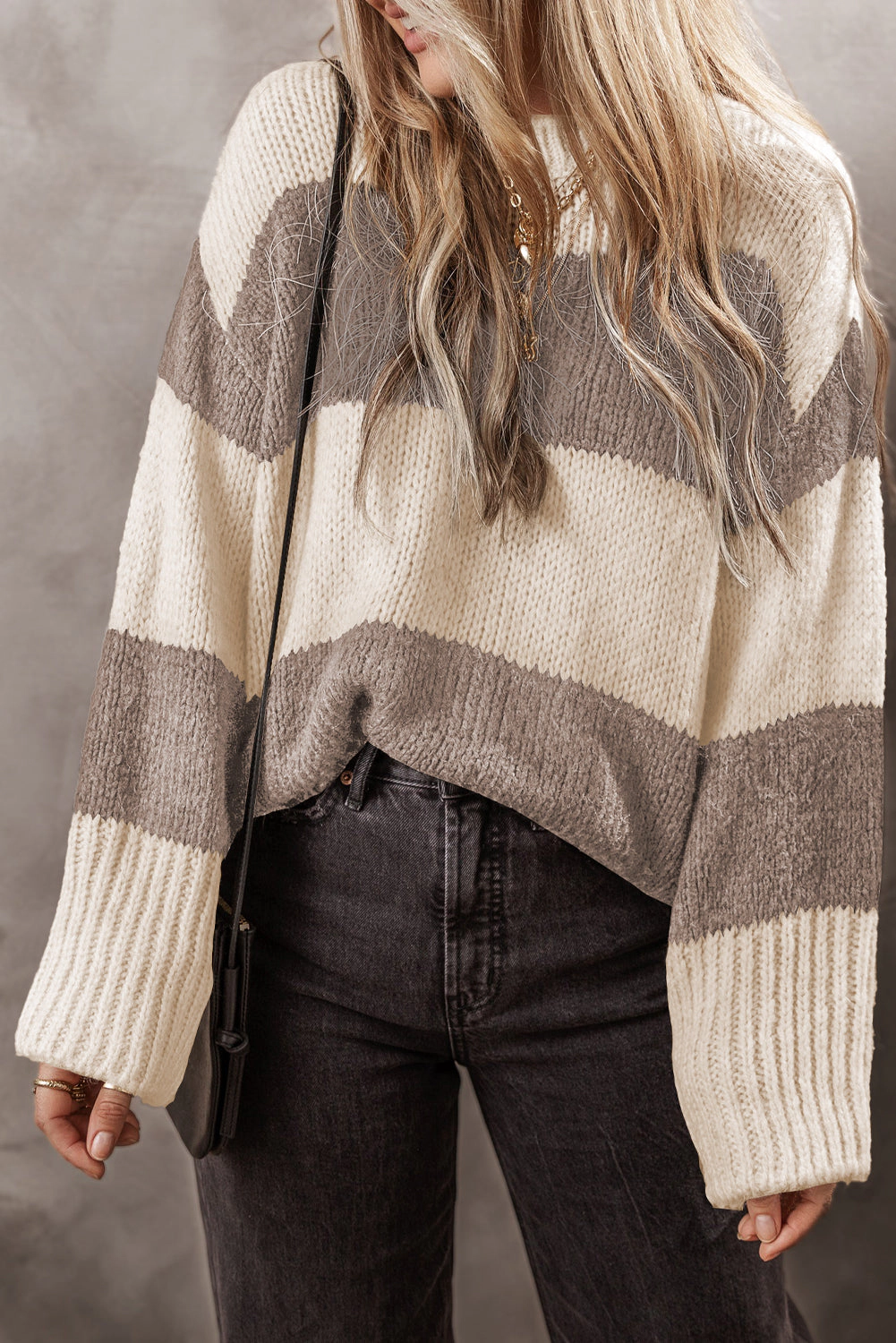 Threaded Pear Women's Livia Colorblock Loose Pullover Sweater