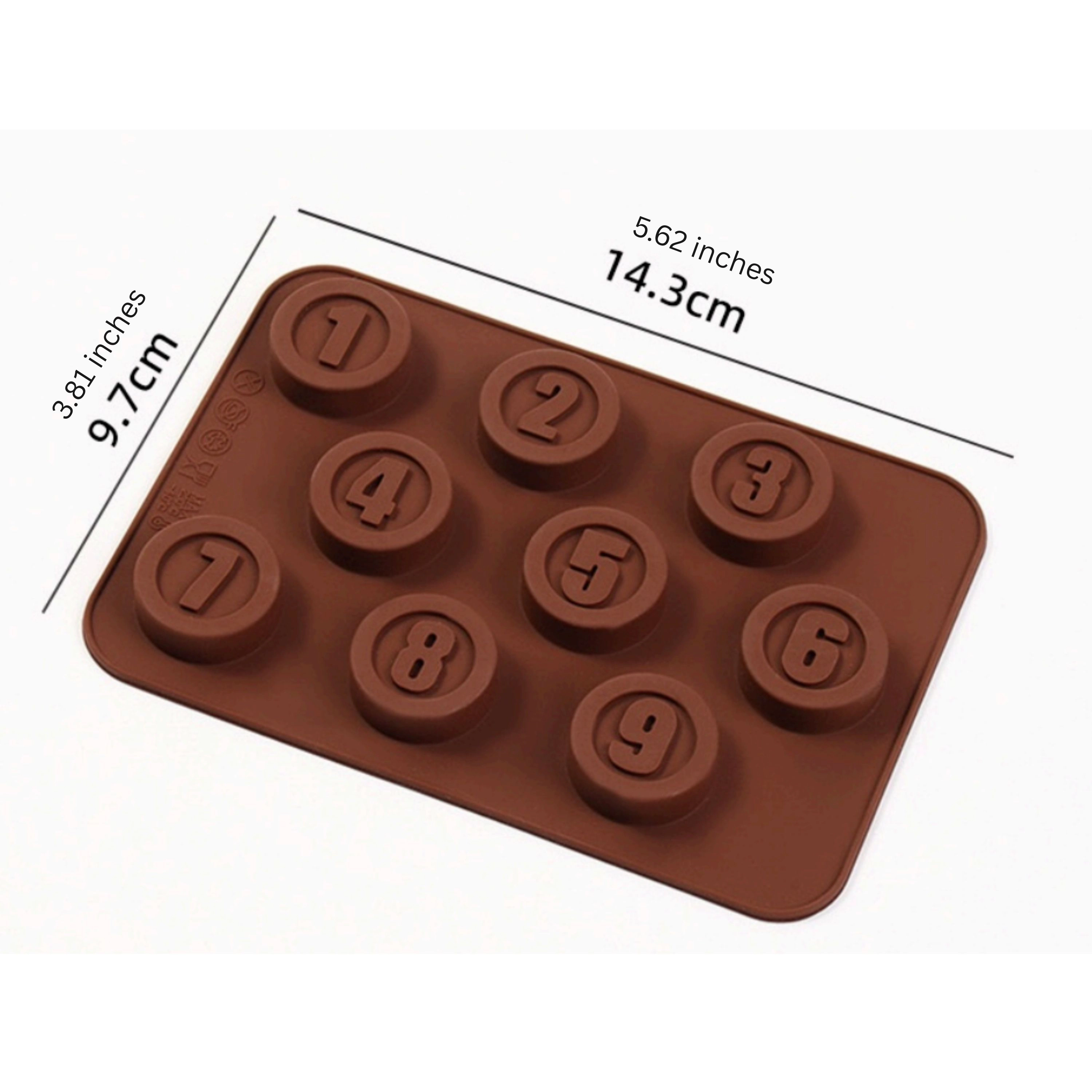 Kitcheniva 5.6 x 3.8 Inch Silicone Chocolate Number Mold