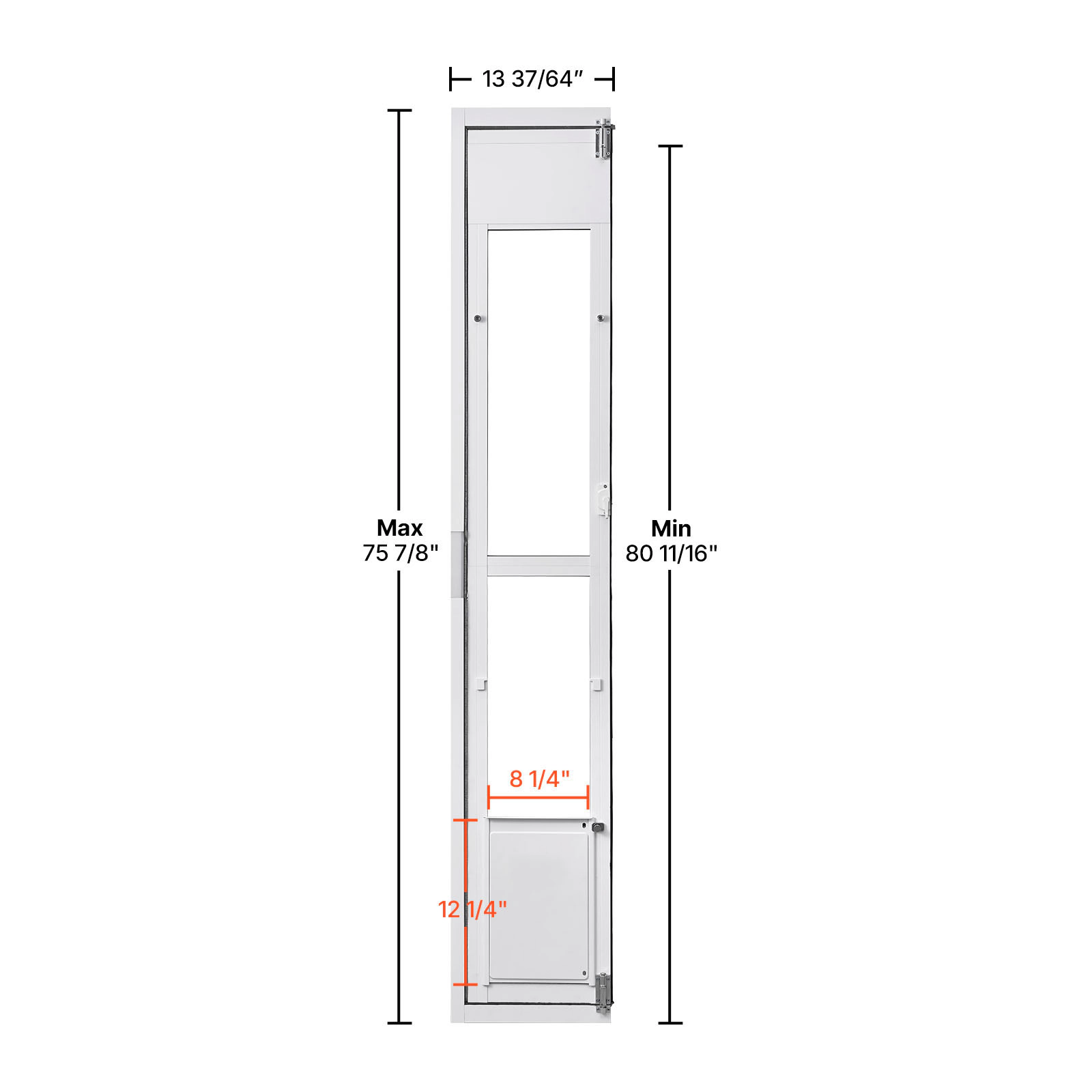 HONGGE 180° Swing Sliding Glass Dog Door for Medium Dogs up to 40 lbs, Weatherstripped Aluminum Alloy Frame