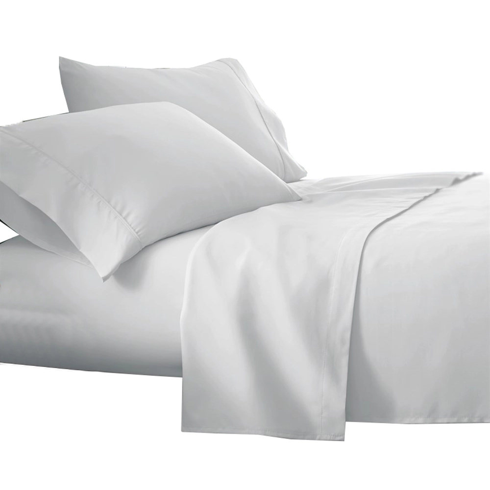 Plazatex Luxurious Ultra Soft 100% Cotton Moisture Wicking Solid Color 4 Pieces Sheet Set Full White