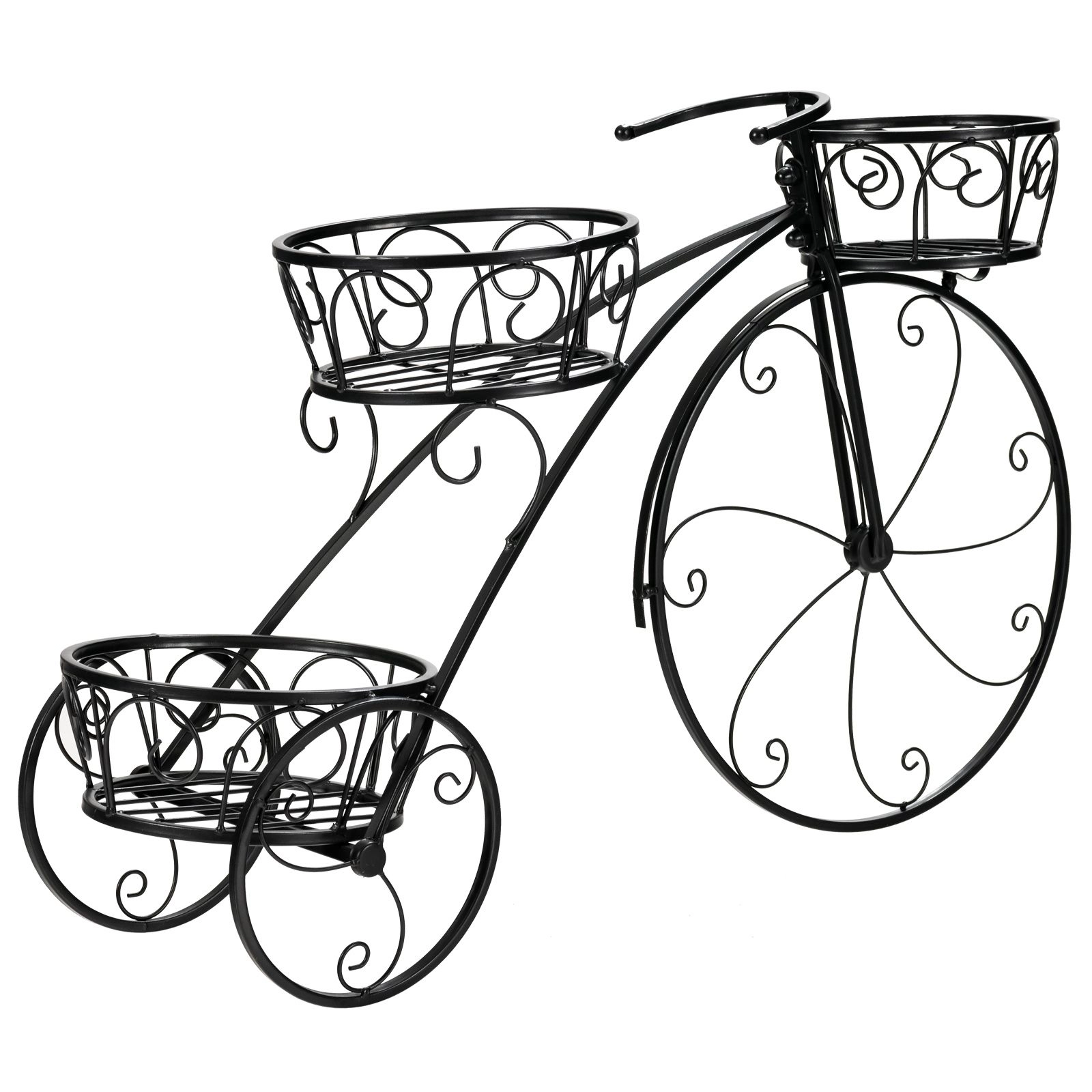 SlickBlue Unisex 3-Tier Tricycle Plant Stand Flower Pot Holder