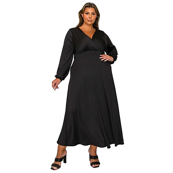L I V D Women's Plus Size Sophia Surplice Dress