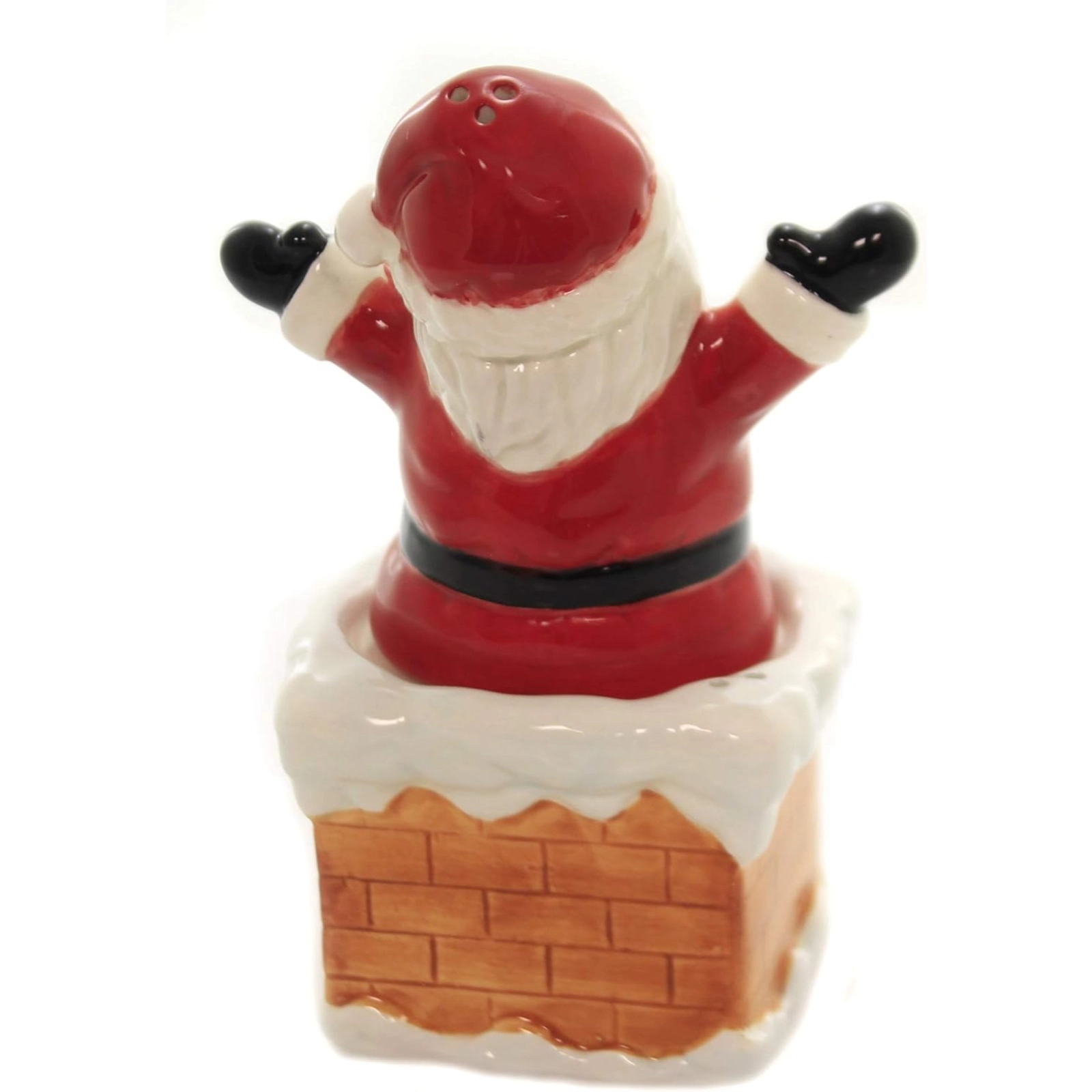 Pacific Giftware Santa On Chimney Ceramic Salt and Pepper Shakers