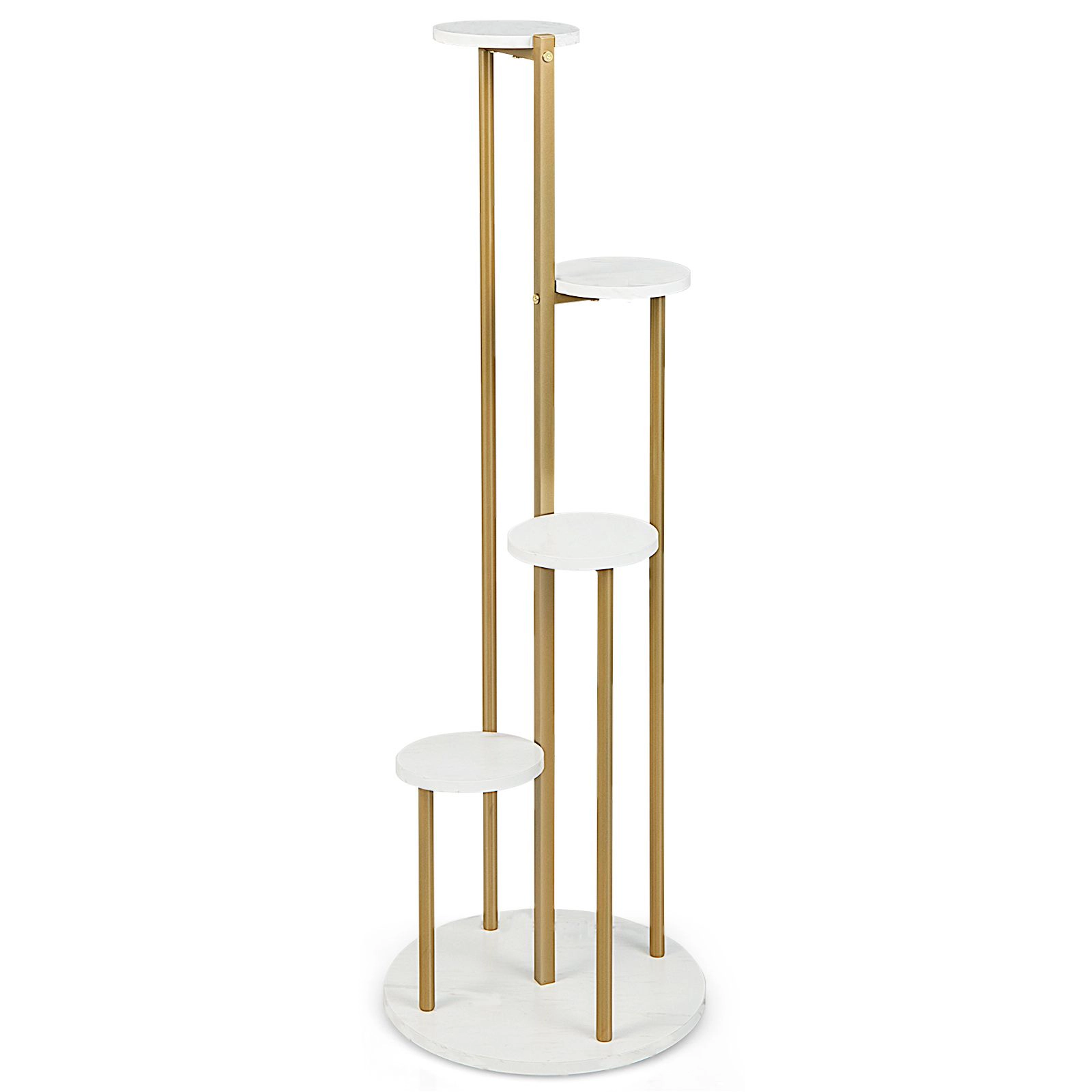 SlickBlue Unisex 48.5 Inch 4-Tier Indoor Plant Stand with MDF Shelves