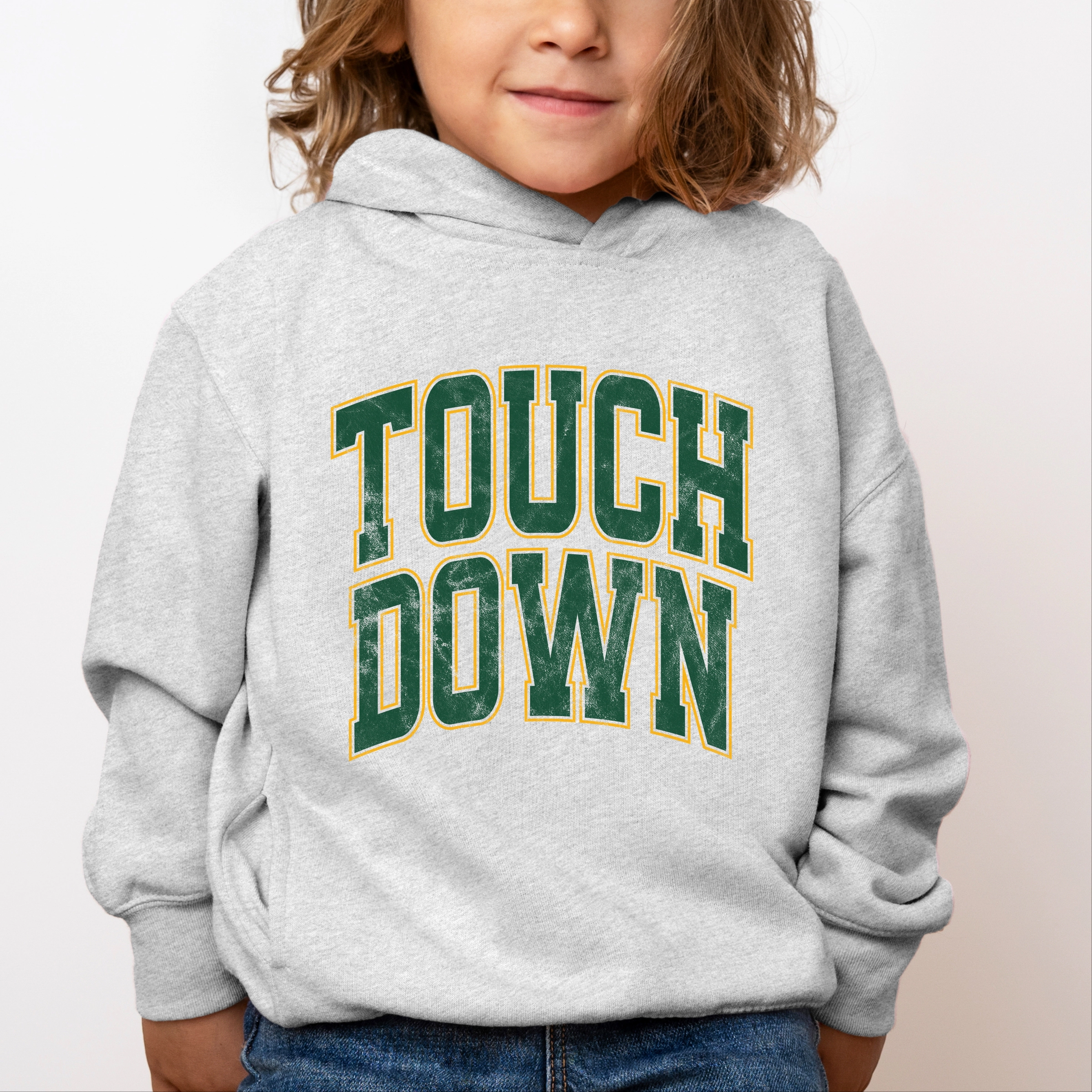 The Juniper Shop - Toddler Hoodie Touchdown Stacked Green