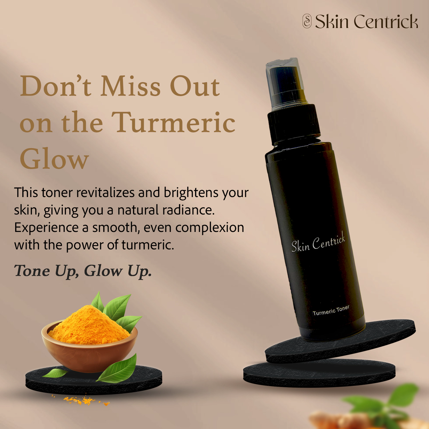 Skin Centrick Turmeric Facial Toner, Hydrating Care with Turmeric and Aloe Vera for Dry, Dull-Looking Skin, 100 mL