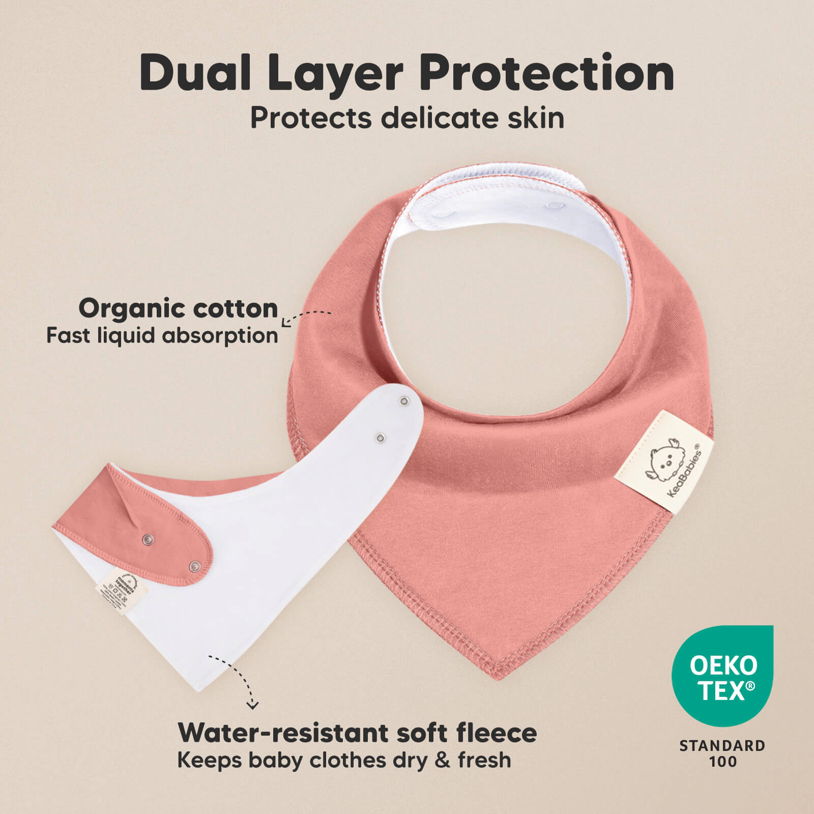KeaBabies 10-Pack Organic Bandana Bibs