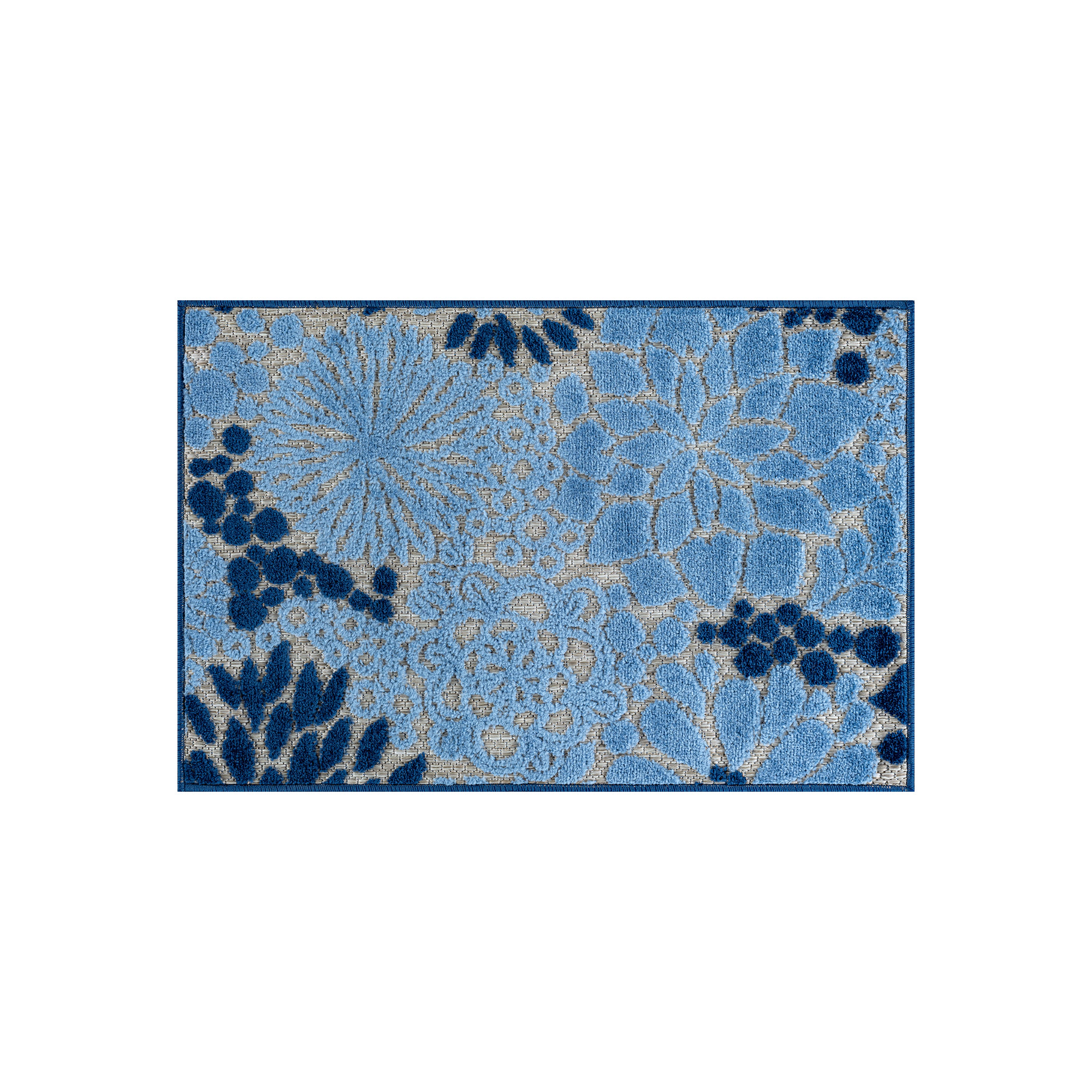 World Rug Gallery Indoor/Outdoor High-Low Textured Area Rug, Floral Beige/Multi, Easy-Clean Patio