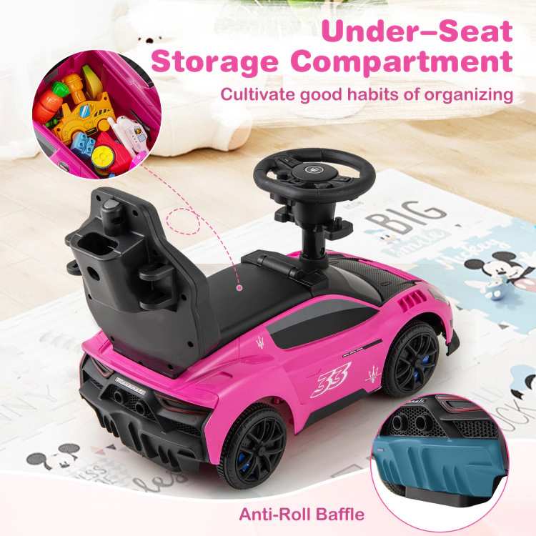 Hivvago 3-in-1 Ride on Push Car Maserati Licensed Sliding with Music