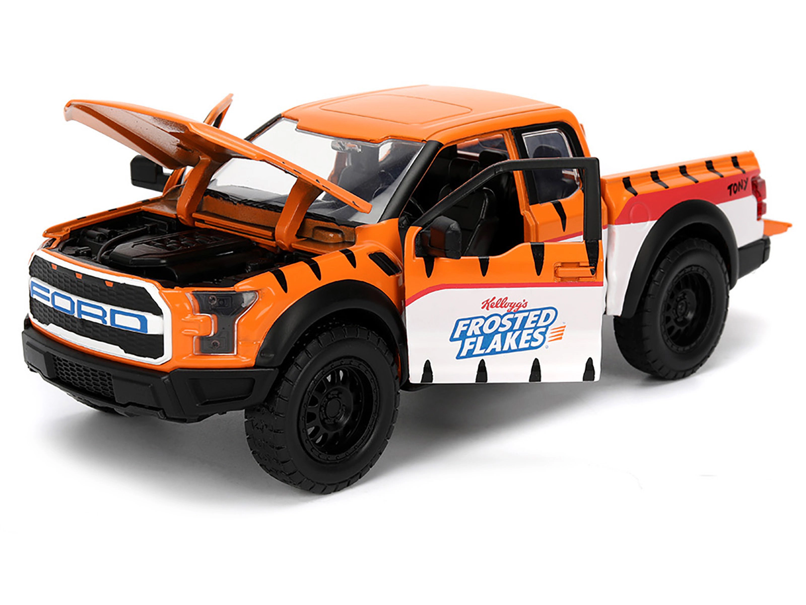 Jada 2017 Ford F-150 Raptor Pickup Truck "Frosted Flakes" Orange with Graphics and Tony the Tiger Diecast