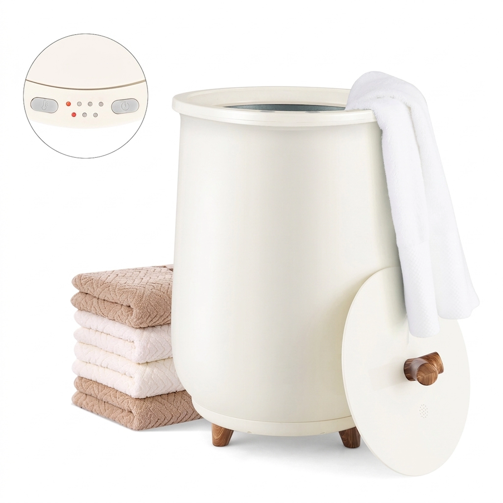 SUGIFT 23L Bucket Style Fragrant Disc Holder 3 Heat Levels Towel Warmer 13.5-in Dia x 21-in 465W 120V Gray