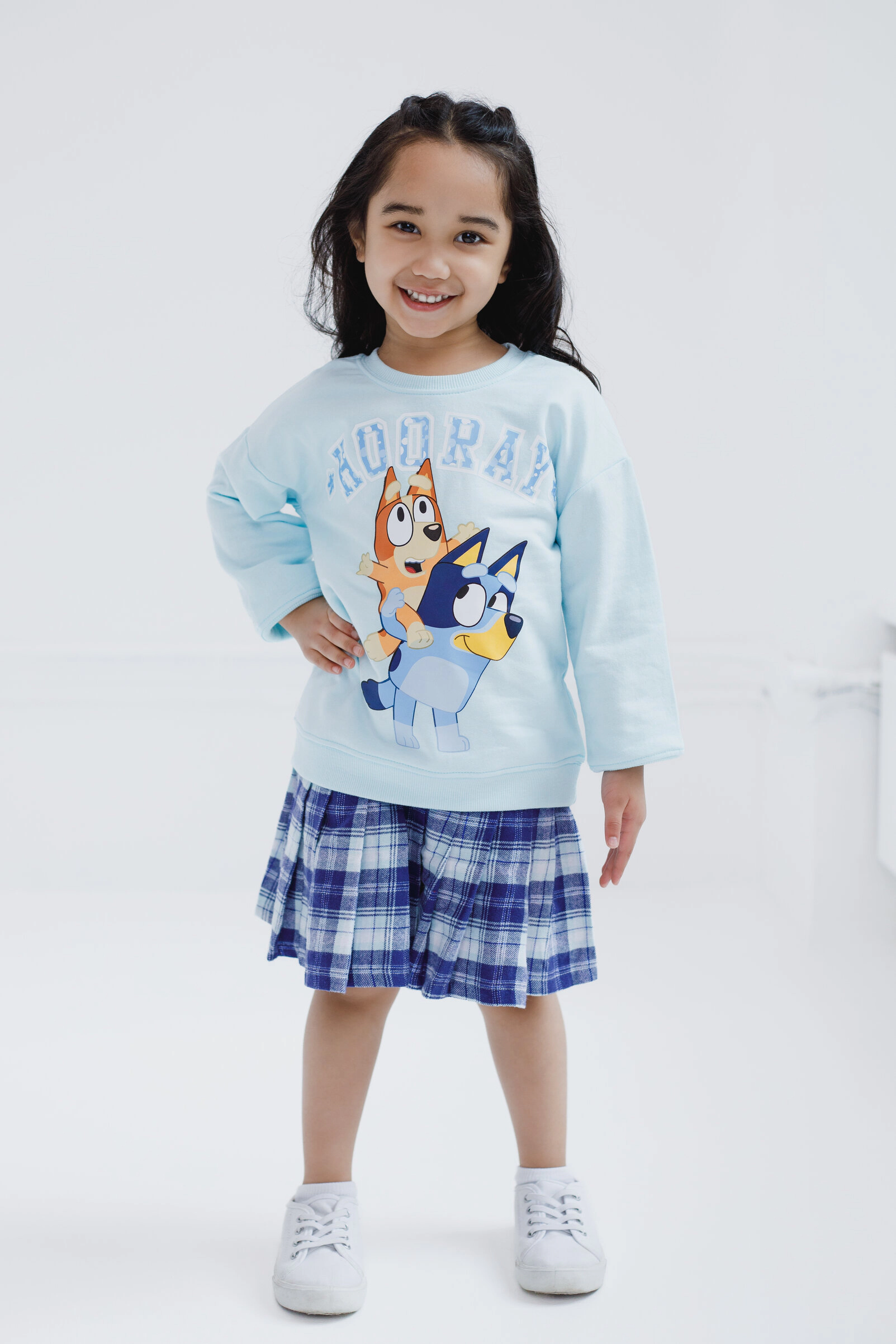Bluey Girls' Fleece Sweatshirt and Pleated Skirt Set