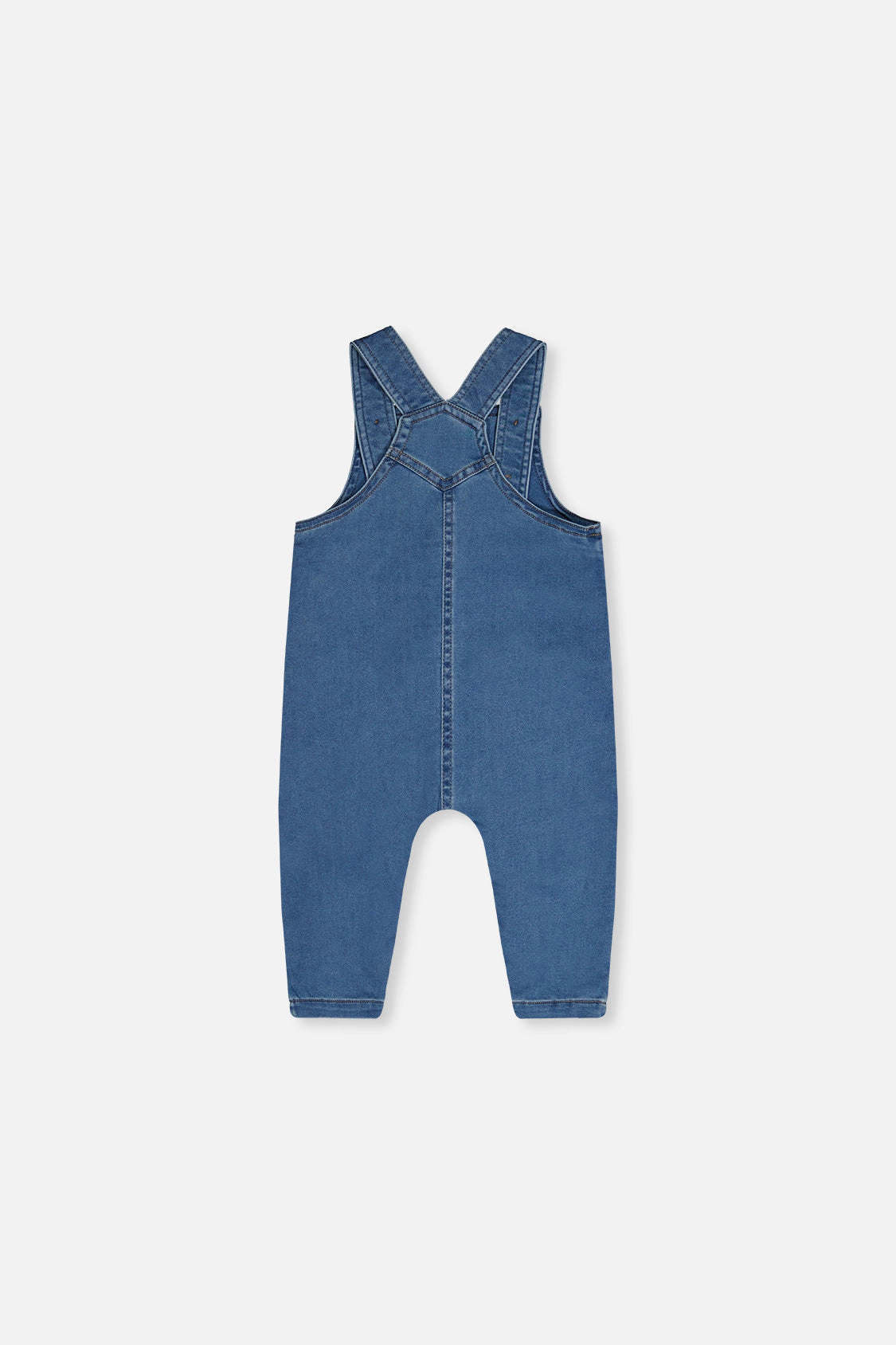 Deux par Boys French Terry Denim Overall with Car Embroidery