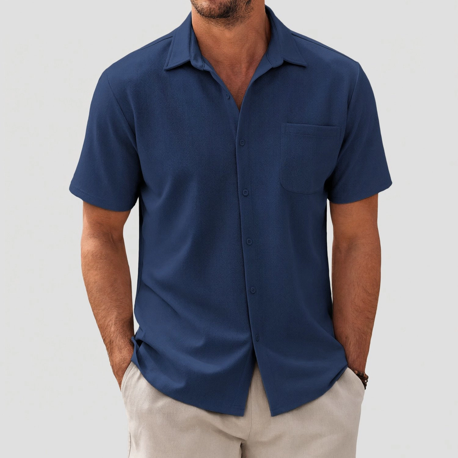 COOFANDY Mens Classic Short Sleeve Button Down Shirts  Pocket Casual Tops