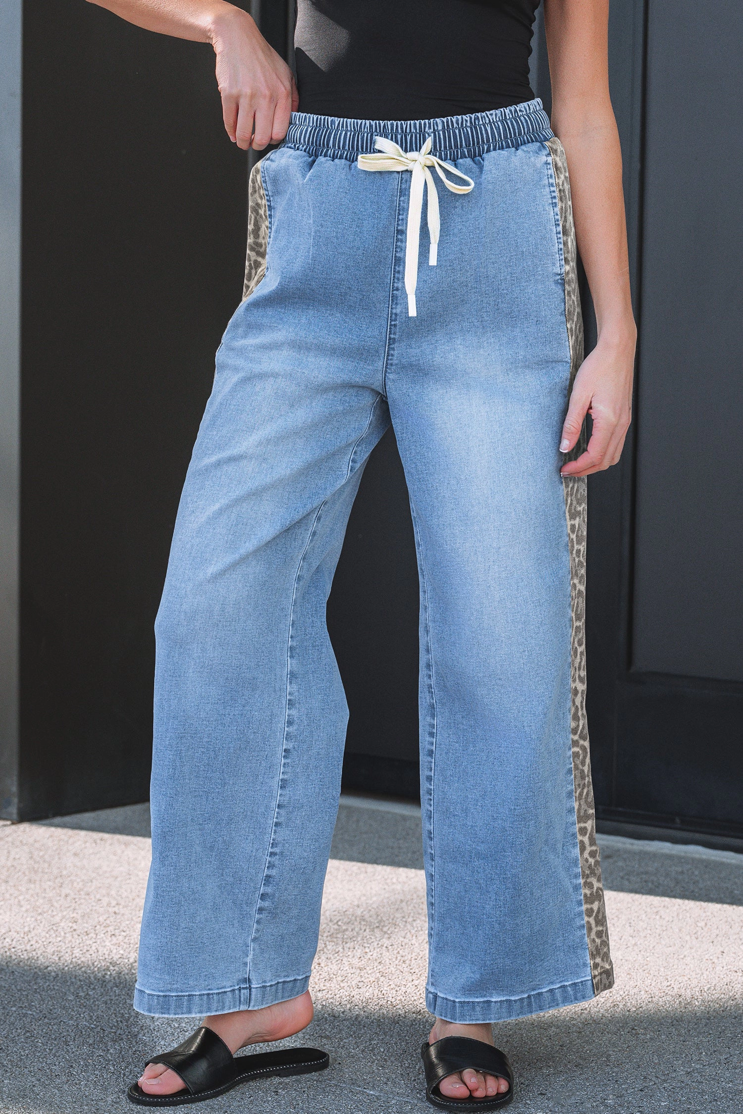 Threaded Pear Women's Avianna Panel Wide Leg Jeans