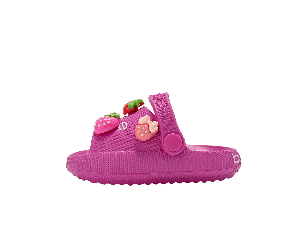 bebe Toddler Girl's Eva Slide Sandals with Charm Detail Slip On Shoes