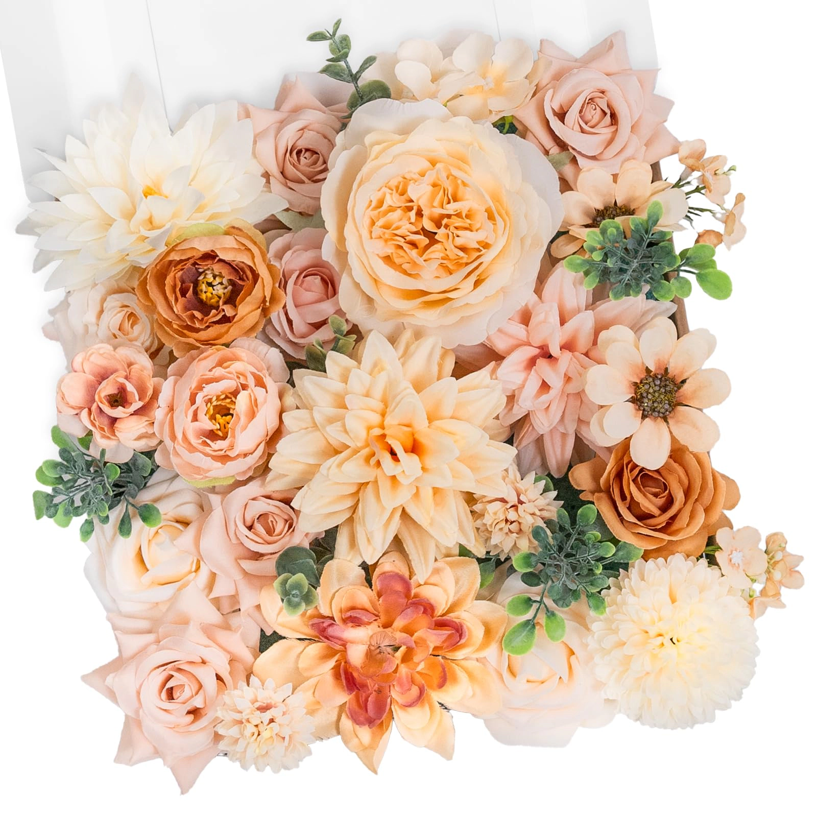 PUPWE Navy Blue Artificial Flowersbo  Rose Dahlia Wedding Decor