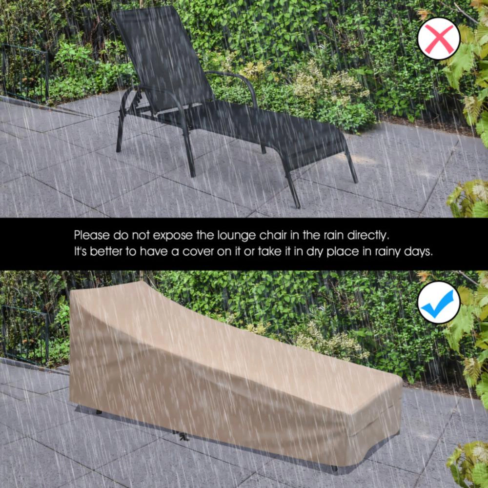 Hivvago 2 Pieces Outdoor Patio Lounge Chair Chaise Fabric With Adjustable Reclining Armrest