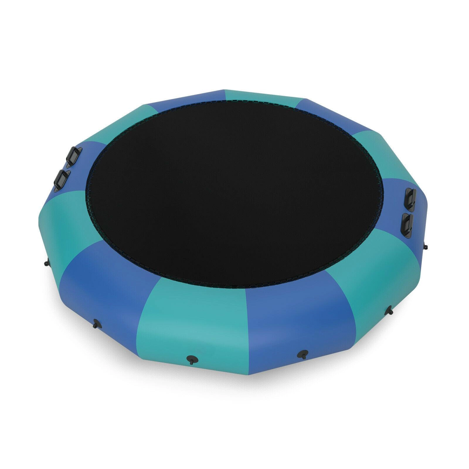 SUGIFT Yellow 15-ft Adult Inflatable Water Bouncer Trampoline with Padded Deck and Anchor 330-lb Total