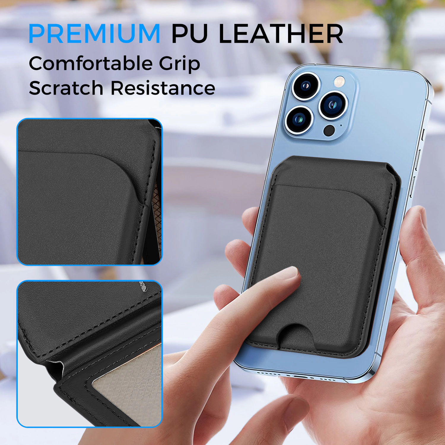 Alpha Digital MagSafe, Adjustable Phone Stand, Compatible w/ iPhone 12-17 - Magnetic Leather Wallet