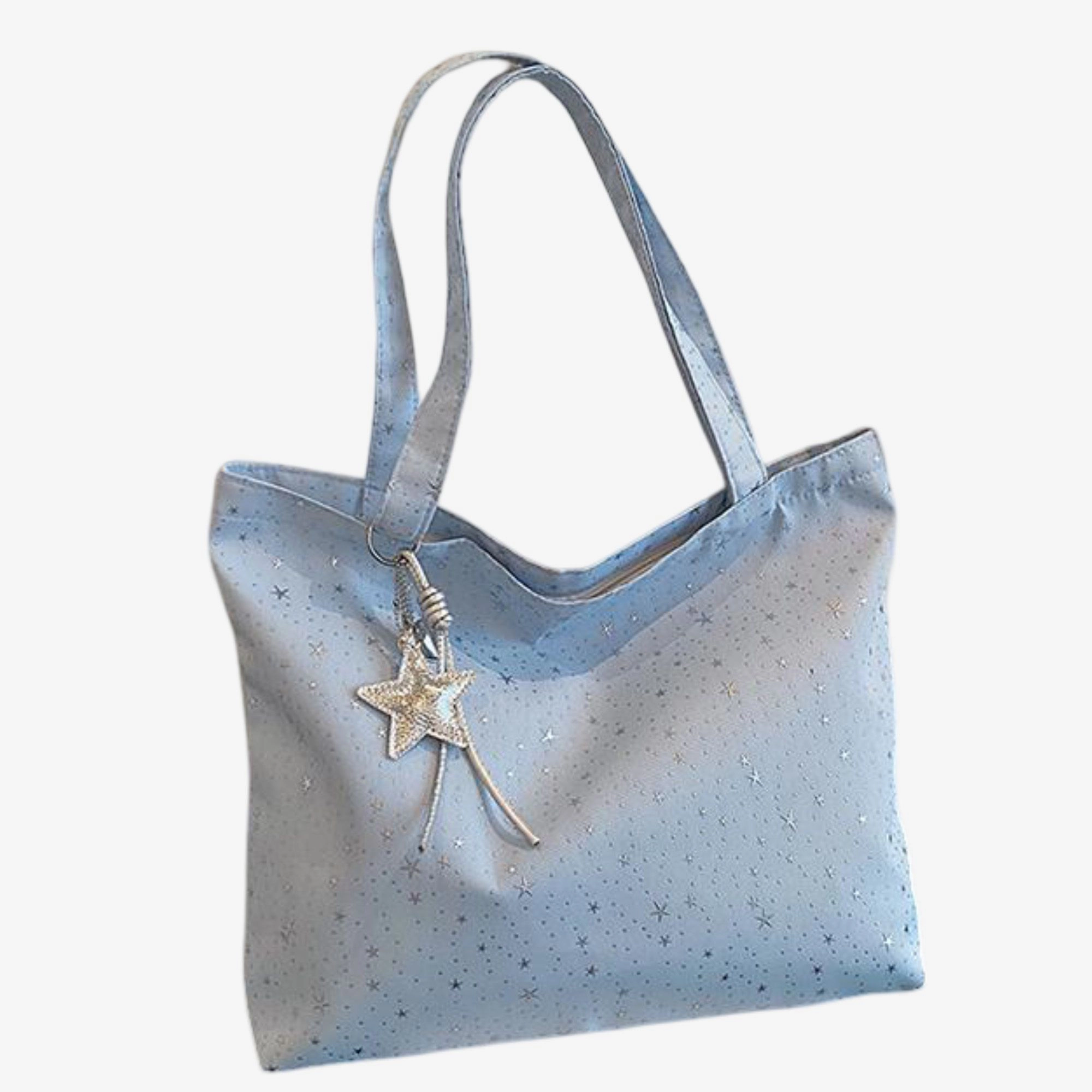 Alilang Women's Star Print Canvas Tote Bag Large Capacity Casual Shoulder