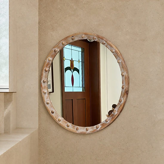 Toemoa Vintage Rustic Round Decorative Hanging Wall Mirror set of 1 ...