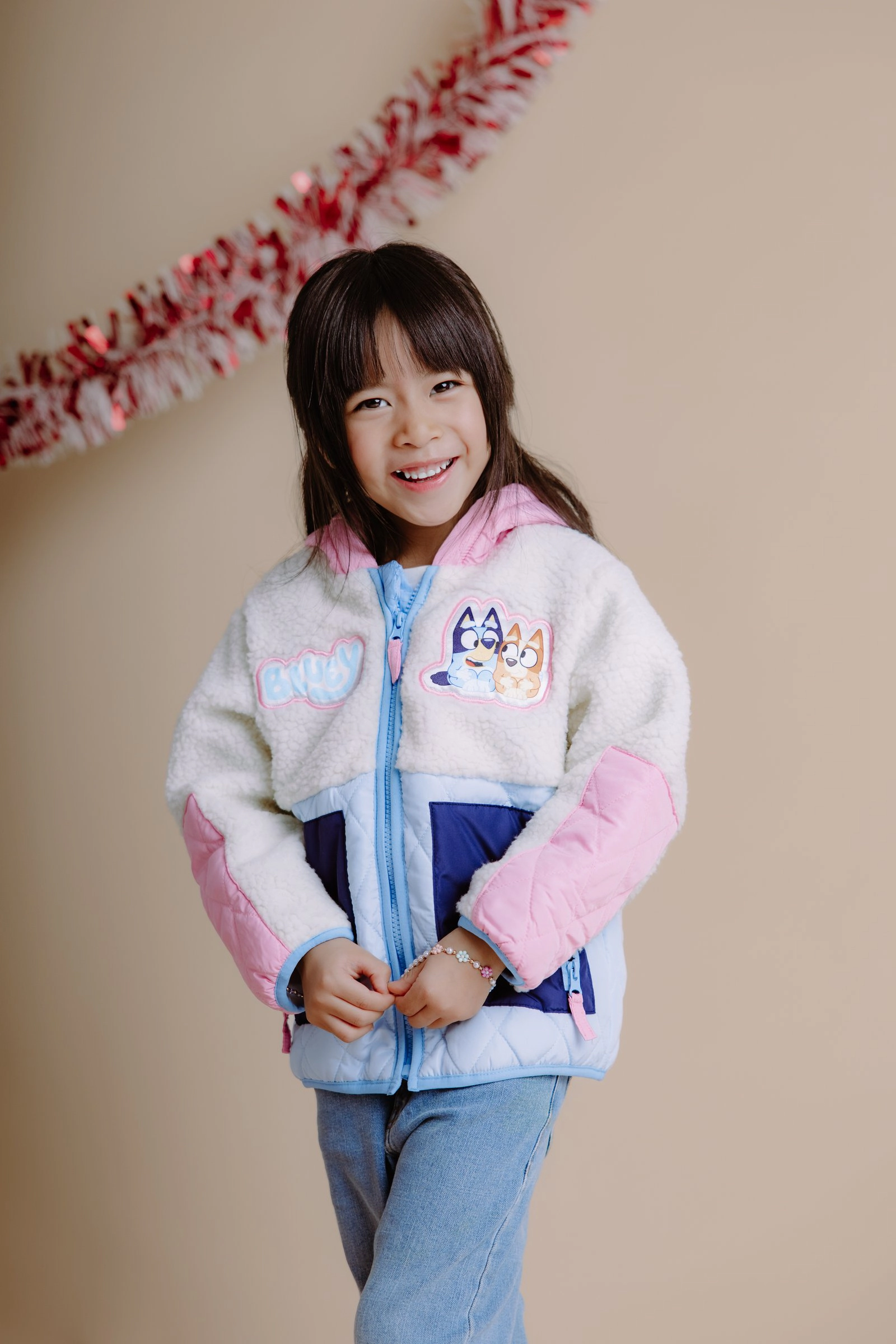 Bluey Girls' Hooded Fleece Zip-Up Jacket