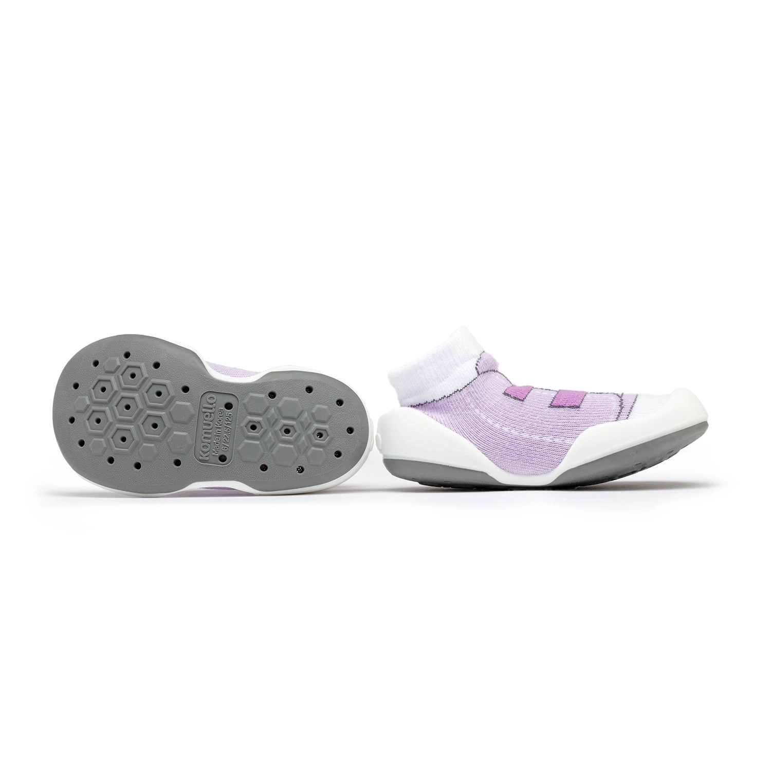 Komuello Toddler Girl First Walk Sock Shoes Walker - Violet