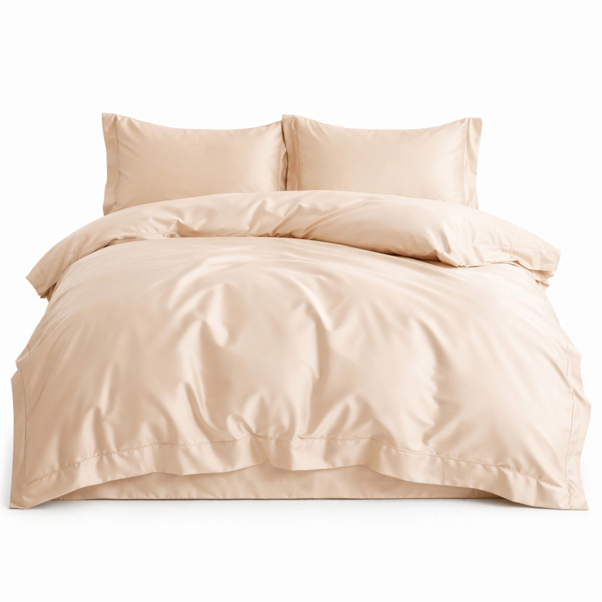 Alilang Unisex 4-Piece Cotton Washed Bedding Set with Duvet Cover Flat Sheet and Pillowcases Soft Smooth Finish