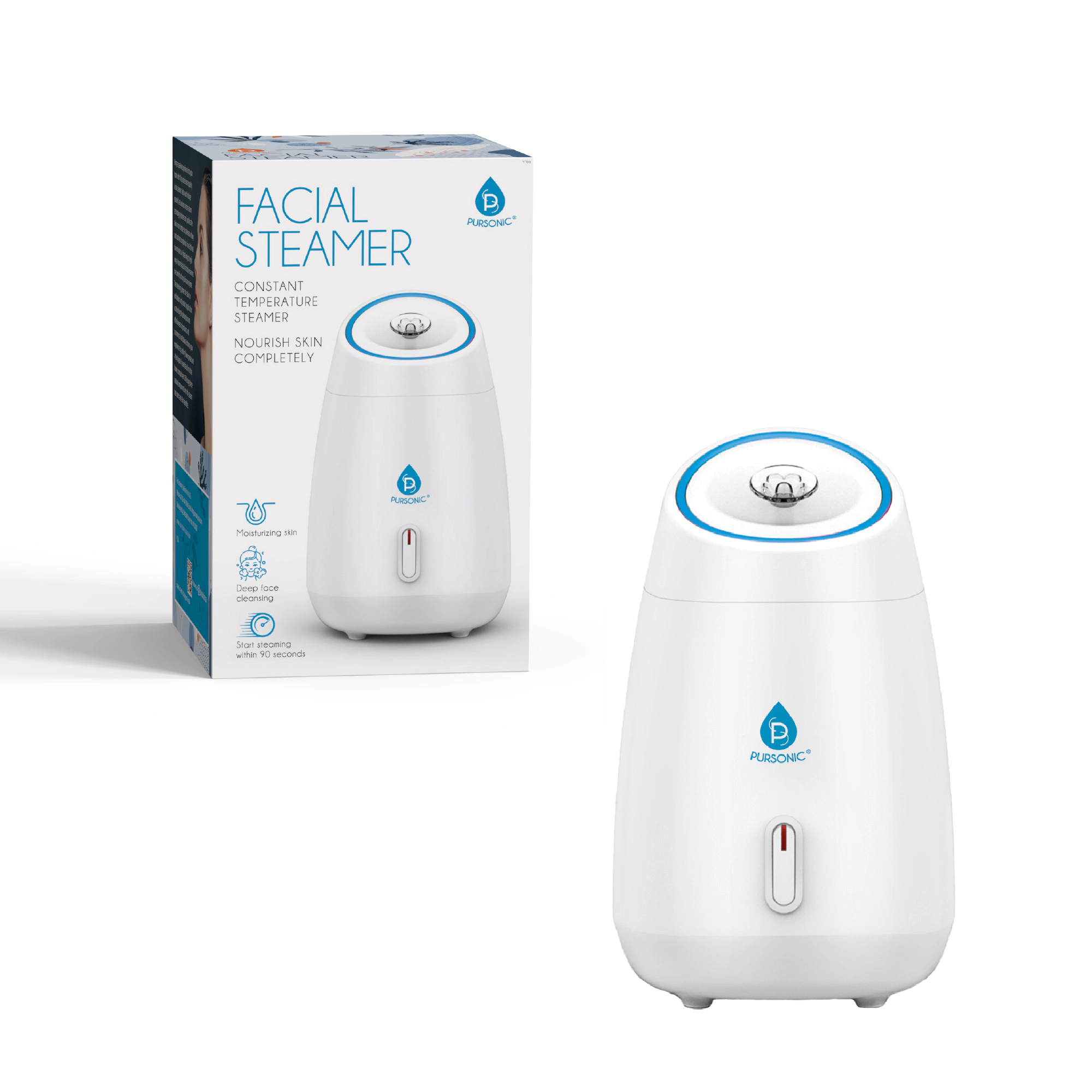 Pursonic Unisex Hydrating Facial Steamer Hot Mist Moisturizing Spa