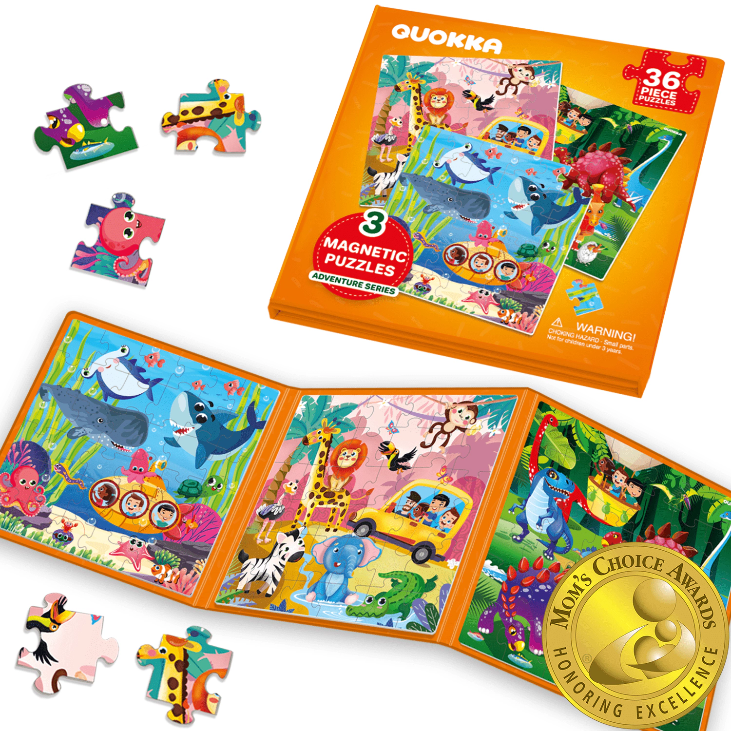 QUOKKA Magnetic Travel Puzzle Set, Animal, Space, Princess & Math Puzzles, Sudoku Games for Kids Ages 2-12