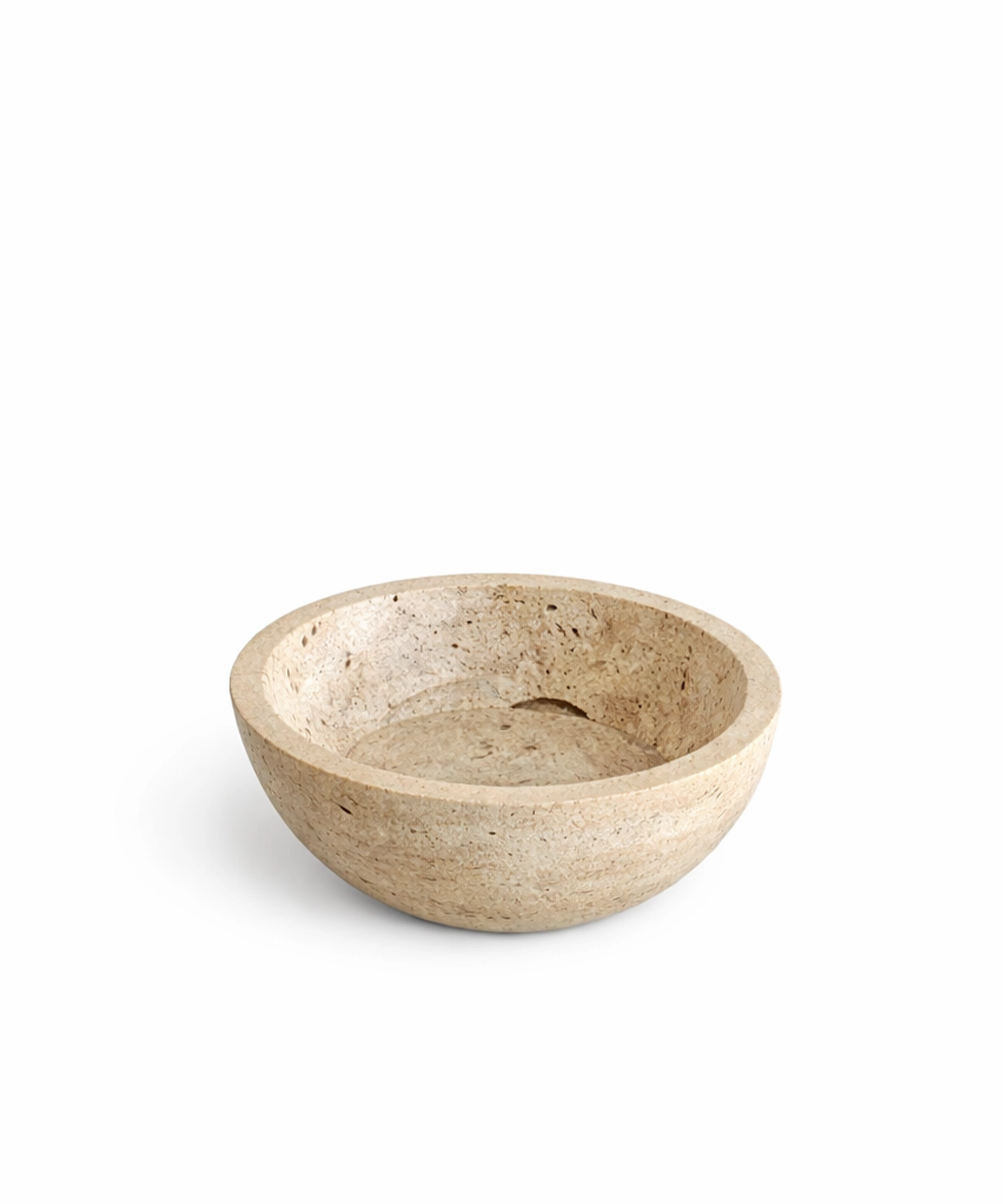 Bursera Flow 6-Inch Beige Travertine Bowl