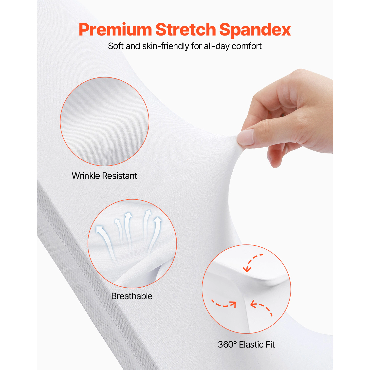 HONGGE Stretch Spandex Folding Chair Covers Universal Fitted Chair Cover Removable Washable Protective Slipcovers for