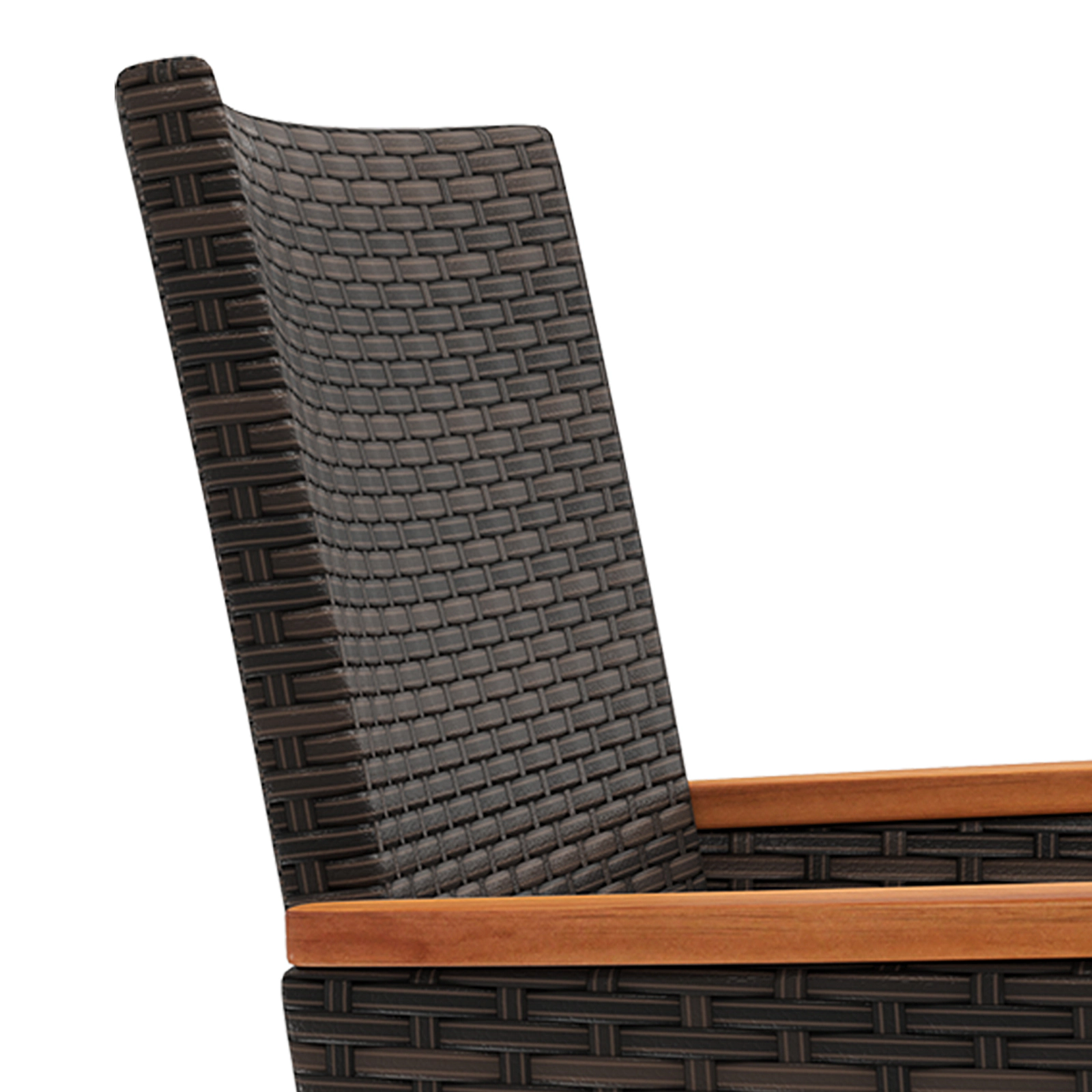 LJG 4 Piece Patio Wicker Sofa Set 2 Rattan Chairs and Loveseat with Table