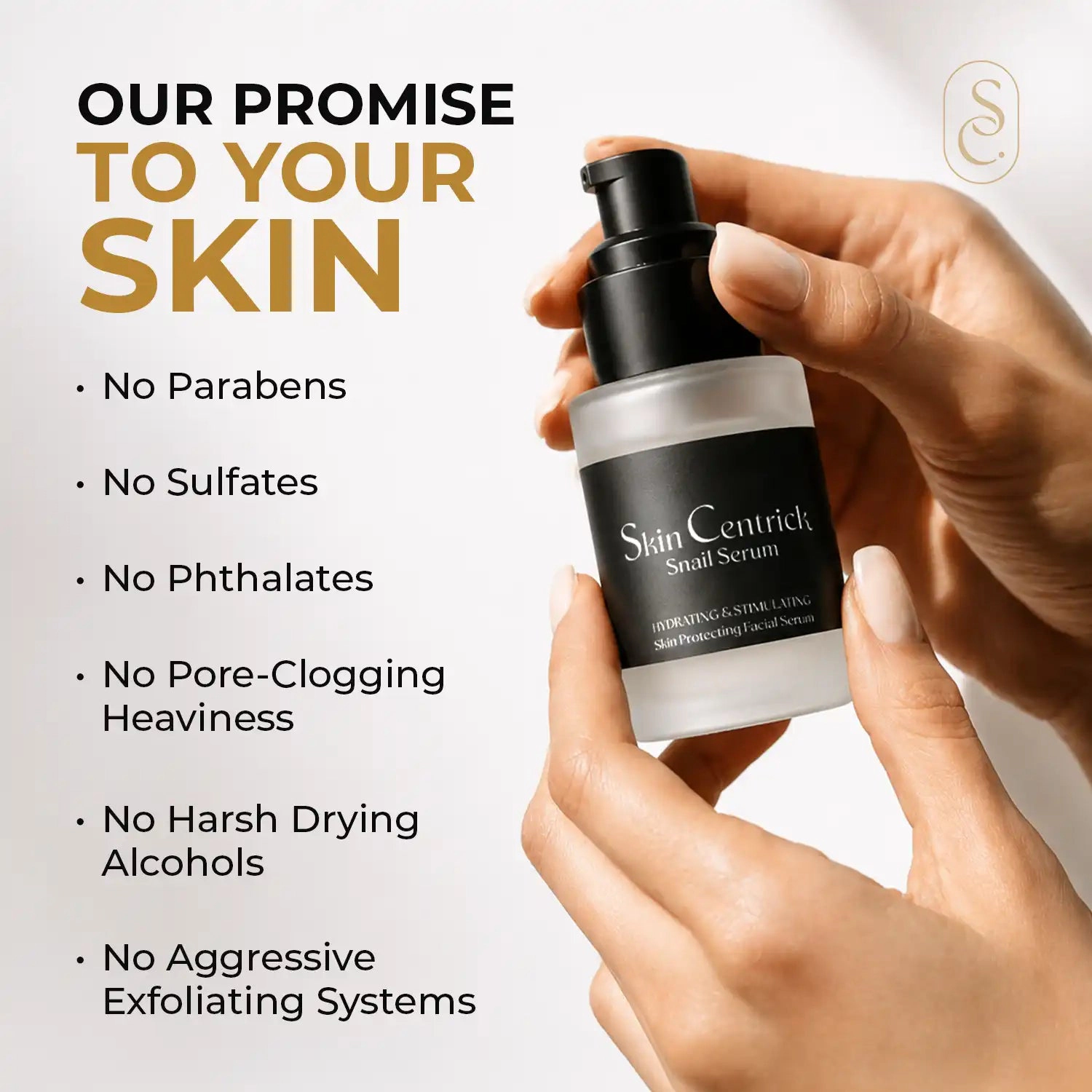 Skin Centrick Snail Repair Face Serum, Hydrating with Snail Filtrate, Niacinamide and Hyaluronic Acid, 30 mL