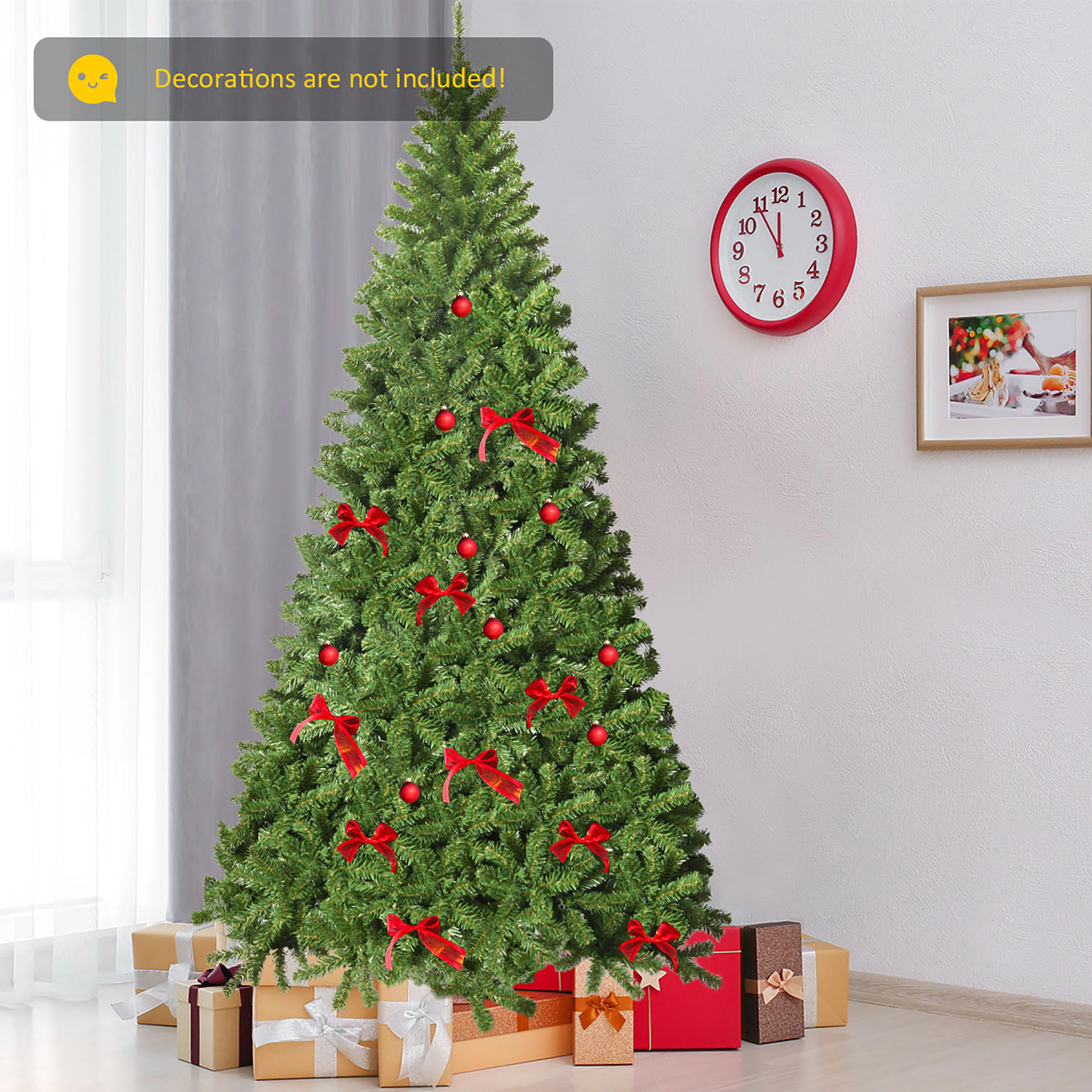 Costway 6/7.5/9Ft Unlit Hinged PVC Artificial Christmas Tree Premium Spruce Tree with 1346 Tips
